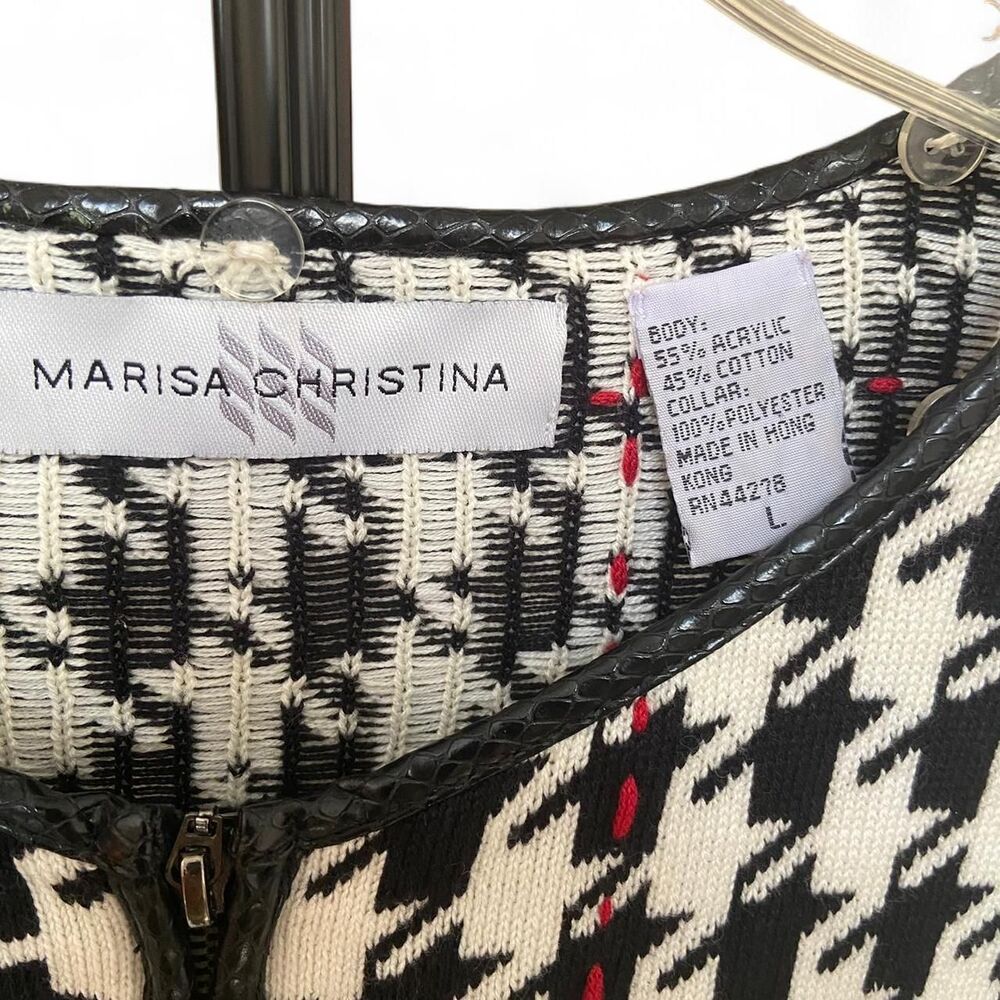 Marisa Christina black and white houndstooth jacket size L - Picture 4 of 7